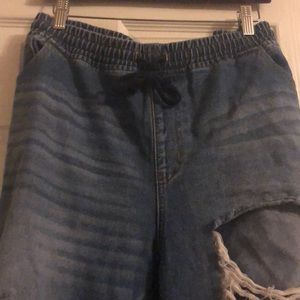 Forever 21 ripped jean joggers!